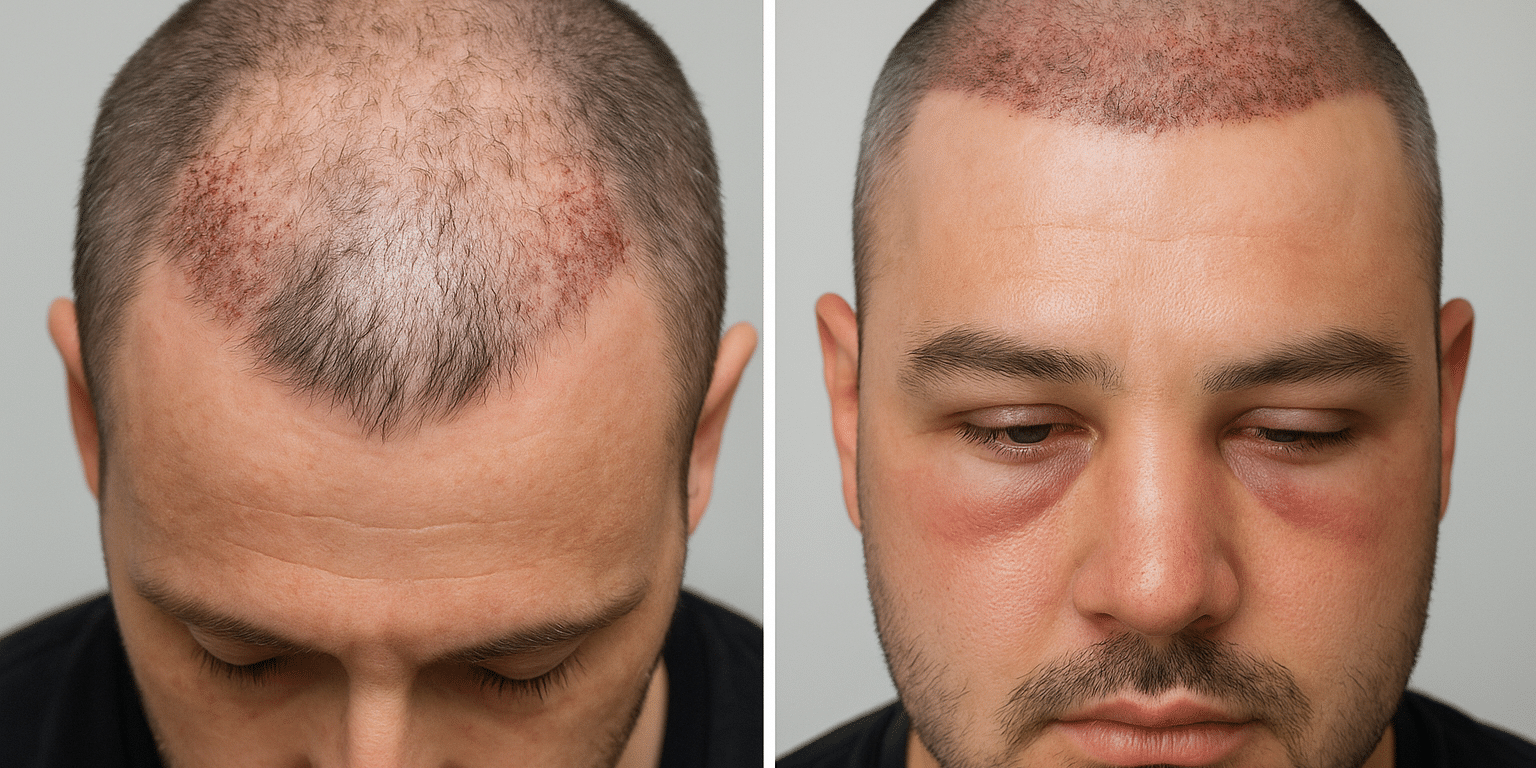 svullnad-efter-hårtransplantation svullnad efter hårtransplantation