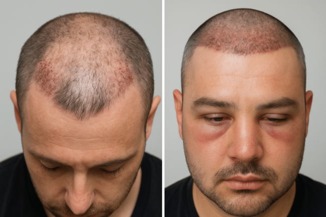 svullnad-efter-hårtransplantation svullnad efter hårtransplantation