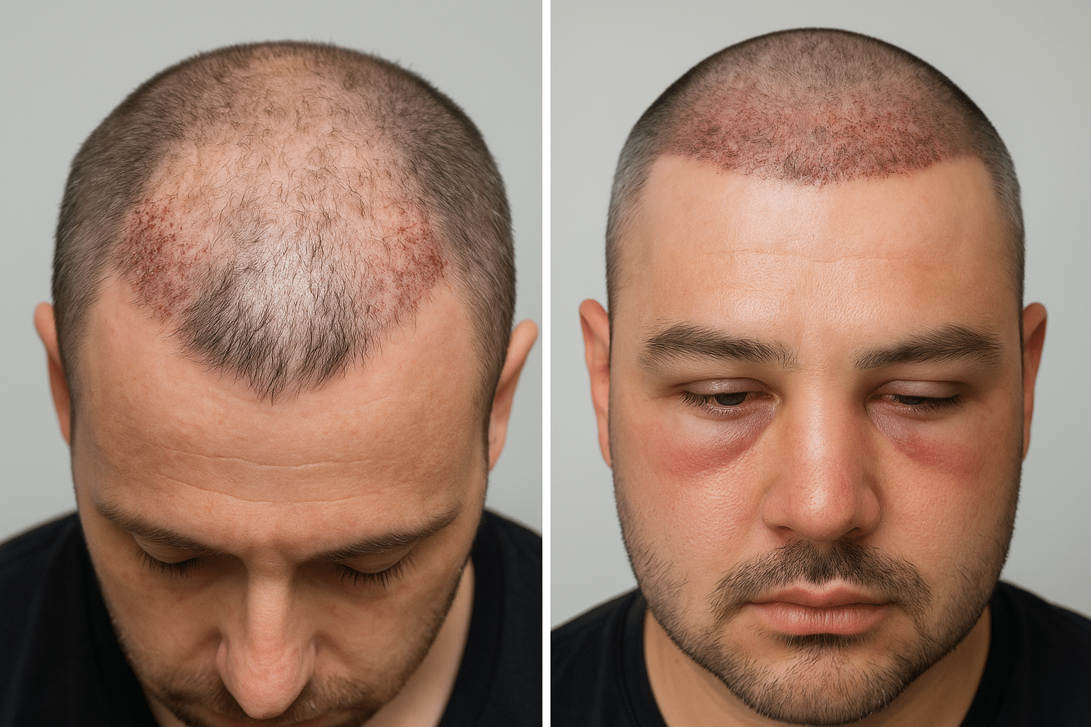svullnad efter hårtransplantation